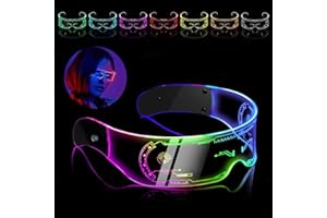 Lunettes Led Lumineuses Cyberpunk Lunette Techno Futuriste Fun Glasses Festival Lunette Fluo Lumineux Rave Party Cool De Soleil Adapte Femme Homme Enfant Cosplay Ensemble De Lunettes De Fete Reunion