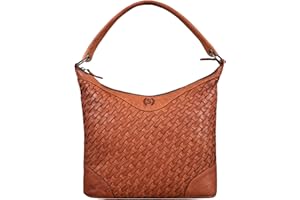 STILORD 'Chiara' Borsa in Pelle Donna Vintage Borsa a Spalla con Manici Lunghi Borsa a Mano per DIN A4 e MacBook da 13,3 Pollici Cuoio Elegante