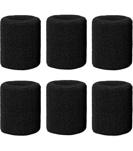 Lot De 48 Bandeaux Poignet PATIKIL – Coton éponge Blanc – 8x8 Cm – Anti-transpiration – Tennis, Basket, Course