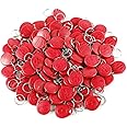 LUCINE 100pcs RFID Keyfobs 125KHz Proximity ID Card TK4100/EM4100 ABS Key fob cards for Security Lock Token Tag for Door Entry Access Control System wholesale, Read Only (100IDPCS-Red)