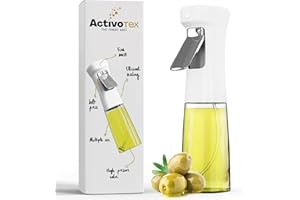 ACTIVOTEX Pulverizador Aceite Spray para Cocina. Dispensador de Aceite en Cristal de 240 ml Aceitera Spray Pulverizador de Niebla Fina, Rociador Difusor Vaporizador Aceite y Vinagre (Blanco, 240 ml)