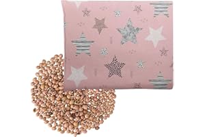 ‎AMINATA BALANCE Aminata Balance Wärmekissen Kirschkernkissen Sterne - Nacken Schulter Rücken & Bauch | Mikrowelle | klein 24x18 cm | Baumwolle | Kinder & Männer & Frauen | rosa