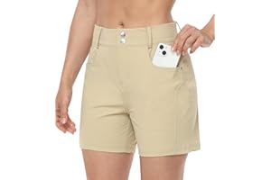 MoFiz Shorts Femme Pantalon Court de Golf Randonnée d'été Léger Shorts Outdoor Imperméable Séchage Rapide avec Elastique Ceinture Intégrée