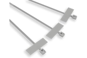 Etelec 100 Fascette Identificazione Cavi Tubi Tubazioni, Nylon, Targhetta con superficie scrivibile 25 x 8 mm, Diametro Legatura 3-20 mm, Dimensioni 100 x 2,5 mm, Bianco, FBT10025