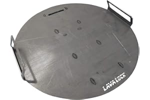 LavaLock Flat top Griddle Grate for UDS 55 Gallon Drum Smokers Grill Plate Also fits Weber Smokey Mountain WSM and Kettle Thick Steel with Handles