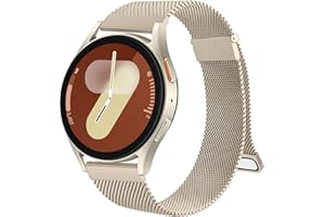 MUGUST Bracelet en Métal Compatible avec Bracelet Samsung Galaxy Watch 7 6 5 4 44mm 40mm/Watch 6 Classic 47mm 43mm/Watch 5 Pro 45mm/Watch 4 Classic/FE,Sangle Magnétique pour Galaxy Watch 7 (Champagne)