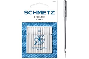 SCHMETZ | 10 Aghi per macchine da cucire | Overlock Universal | DCX1F | Spessore 75/11 | Nota: più corto di altri aghi domestici | Verificare il sistema consigliato nelle istruzioni per l'uso