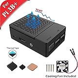 GeeekPi Case for Raspberry Pi 3 Model B+ (B Plus), computer case with Cooling Fan and 3PCS Heatsinks for Raspberry Pi 3/2 Model B (Not Include Raspberry Pi Board)(Black)