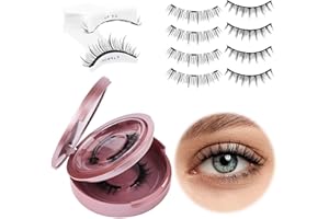 Fadlash Fake Eyelashes Magnetic 3D Rzęsy wielokrotnego użytku 2 pary Zestaw Fake Eyelashes Magnetic Double Waterproof No Need Glue With Applicator MC+WJ26