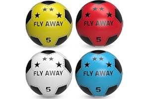 SOURCEDIY Soccer Shoot PVC football toy ball For Kids (Deflated) Lightweight Adjustable Inflatable for Indoor Outdoor Play Beach, Home, Birthday, School & Parties Assorted Colors