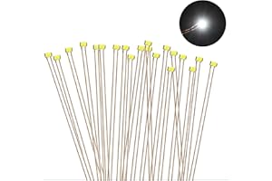 Evemodel C0402W - 20 LED SMD, forma 0402 + filo Cu, 20 cm, colore: Bianco