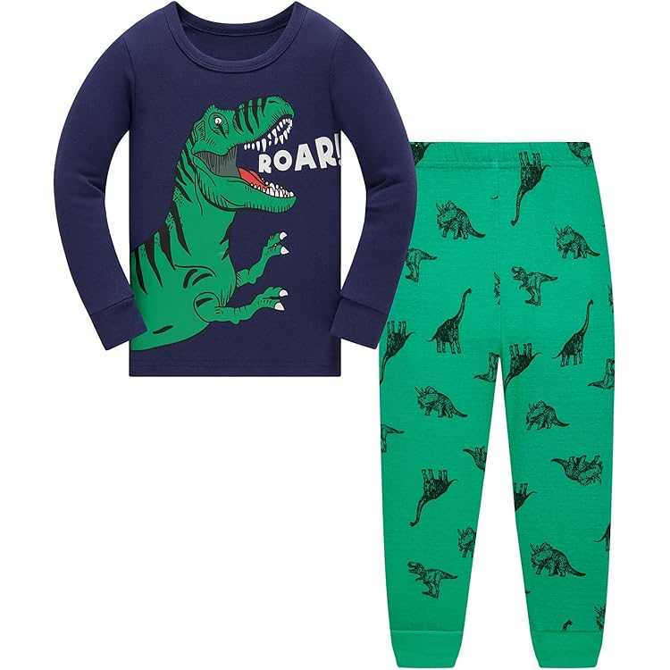 TEDD Jongens Pyjama Dinosaurus Nachtkleding Katoen Peuter Kleding Kinderen Nachtkleding Winter Lange Mouwen Kerst Pjs Sets 2 Stuk Outfit Xmas Gift, Haai, 7-8 Jaren