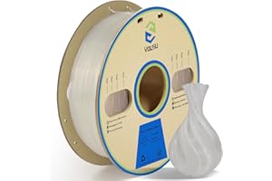 YOUSU PLA Plus (PLA+) Filament 1.75mm,Professional High Toughness 3D Printer Filament,Dimensional Accuracy +/- 0.02mm（Transparent 1kg）