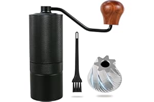 Azontion Coffee Grinder Manual CG31P, 38mm Tiger Shark 420 SUS CNC Steel Burr, 36-Click Fine Adjustment, Portable Coffee Bean Grinder for Aeropress, Hand Pour, French Press, Espresso
