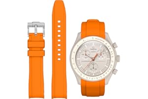 Stanchev Correa para Omega x Swatch de 20mm,Correa de Repuesto de Goma Suave para Reloj Swatch Omega Moonswatch Speedmaster,Correa Curvada sin Costuras Moonswatch Swatch para Hombres y Mujeres