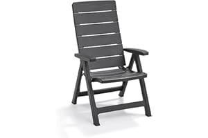 Keter Brasilia Allibert Lot de 2 fauteuils de Jardin inclinables – Graphite
