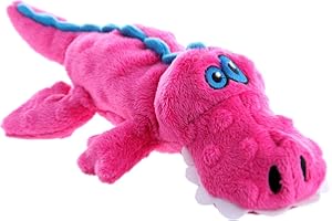 goDog Gators with Chew Guard Technology wytrzymała pluszowa zabawka dla psa, mała, różowa