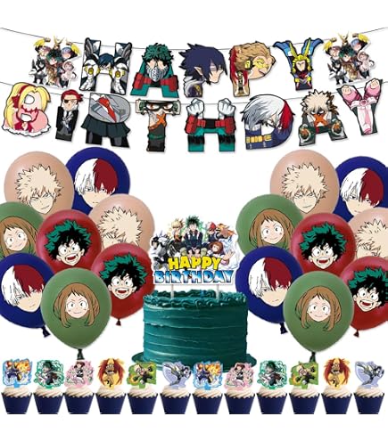 Kit Décoration Fête D'anniversaire Enfants - 36 Pièces : Ballons Latex, Banderole, Décorations Gâteau - Thème Dessin Animé