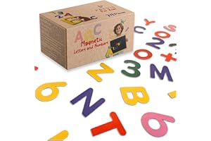 PREVIS Magnetische Buchstaben und Zahlen für Kinder - 74 Teile Lernspiel - Buchstaben Magnete - Kühlschrankmagneten für Kinder - Magnetbuchstaben / +3 Jahre