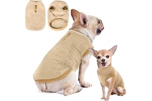 TALWIOR Pull-Over en Polaire pour Chien et Chat - Manteau d'Hiver avec Anneau en D pour Petite et Moyenne Taille - Vêtement Chaud (Brun, L)