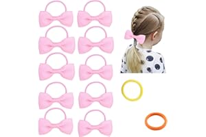 JYCY 10pcs 2 Inches Baby Bows for Bows for Girls Baby Hair Bands Baby Hair Bobbles Bows Hair Ties School Hair Accessories Bow Bobbles Fit School Cheerleading Christmas Hairbands (pink)