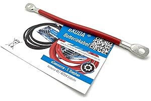 Exoda câble de batterie 25 mm² 20cm avec cosses M8 rouge pour automobile bateau moto 840A à 12V câble flexible avec une forte teneur en cuivre et gaine PVC H07VK