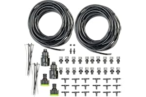 Royal Gardineer Vernebler Garten: 2X Wasser-Zerstäuber-Set, je 10-Meter-Schlauch & 10 Kunststoff-Düsen (Sprühnebler, Sprühnebel Gartenschlauch, Luftbefeuchter)