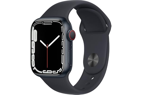 Apple Watch Series 7 (GPS + Cellulaire, 41MM) Boîtier en Aluminium Minuit avec Bracelet Sport Minuit (Reconditionné)