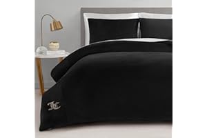 Juicy Couture Black Velour Full/Queen Comforter Set - 3 Piece Luxury Bedding Ensemble
