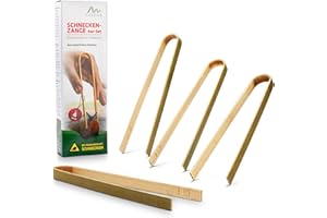 Gardigo® Pince à Limaces - Lot de 4 | Répulsif à Escargots en Bambou Naturel | pour Lutter Contre Les Ravageurs Végétaux | Convient Également comme Mini-Pince pour Le Barbecue, ou Pince de Cuisine.
