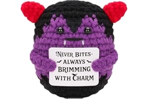 DORALER Devil Satan - Emotional Inspirational Support Knitted Crochet Horror Spooky Gifts for Women Men Friends Birthday Boo Basket Stuffers Halloween Decor