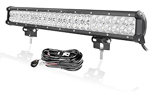 PICAA 23 Inch 144W Led Light Bar 4x4 With Wiring Harness Kit 12V, Flood Spot Combo Work Lights Waterproof for Offroad Car SUV Truck Tractor Trailer ATV UTV