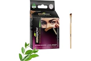 MinaiBrow Henna Light Brown Tint Kit with Brush | Natural Spot Coloring Brow Tint Powder, Water & Smudge Proof Brow Dye | 100% Gray Coverage, 30 Applications, Vegan & Cruelty Free