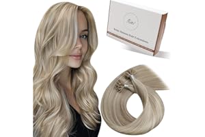 ‎HETTO Hetto Remy Real Hair Tape-In Bonding Extensions, Ash Blonde with Bleached Blonde, Straight, No. 18/613, 50 g, 35 cm