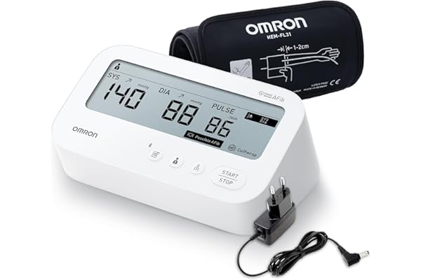Omron HEM-7194T1-FLBIN Upper Arm Automatic Blood Pressure Monitor with AFib Detection, IntelliWrap 360° Accuracy Cuff, Large 
