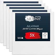 Set De 10 Lienzos Akademie De 100% Algodón, 280 G/m², 5 De 40x50 Cm Y 5 De 30x40 Cm, FSC, Listones De Pino Y Cuñas Incluidas