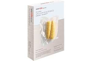 SousVideTools | Vacuum Sealer Bags | Pack of 100 | 25cm x 35cm | Embossed Food Storage | Sous Vide Cooking, Freezing & Microwaving | [SVT-06004]