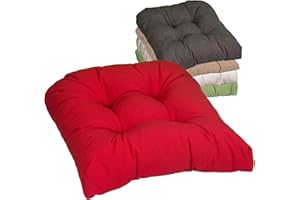 Beo Coussin d’Assise 40x40 cm Semi-Circulaire | Fabriquée en UE | Galette de Chaise Respirante | Coussin de Chaise résistant aux UV | Coussins de Jardin Lavable | Coussin pour Chaises | Rouge
