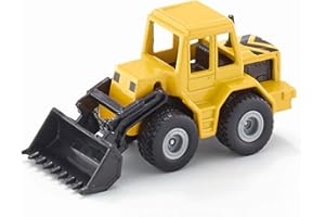 siku 0802, Tracto-pelle, Métal/Plastique, Jaune/Noir, Chargeur frontal mobile