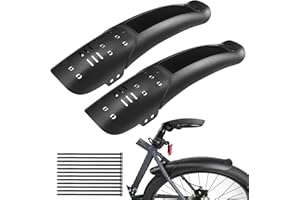 MEGHNA Juego de guardabarros delantero y trasero para bicicleta universal, para bicicleta de montaña, de liberación rápida, adecuado para bicicletas de 20 a 29 pulgadas