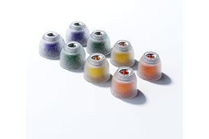 ‎LINSOUL Linsoul Tangzu Tang Sancai Noble Earbud Tips, zatyczki do uszu IEM ze stali nierdzewnej, wymienne płynne silikonowe końcówki douszne, 4 pary, opcjonalny rozmiar XS/S/M/L (XS/S/M/L- Each Size)