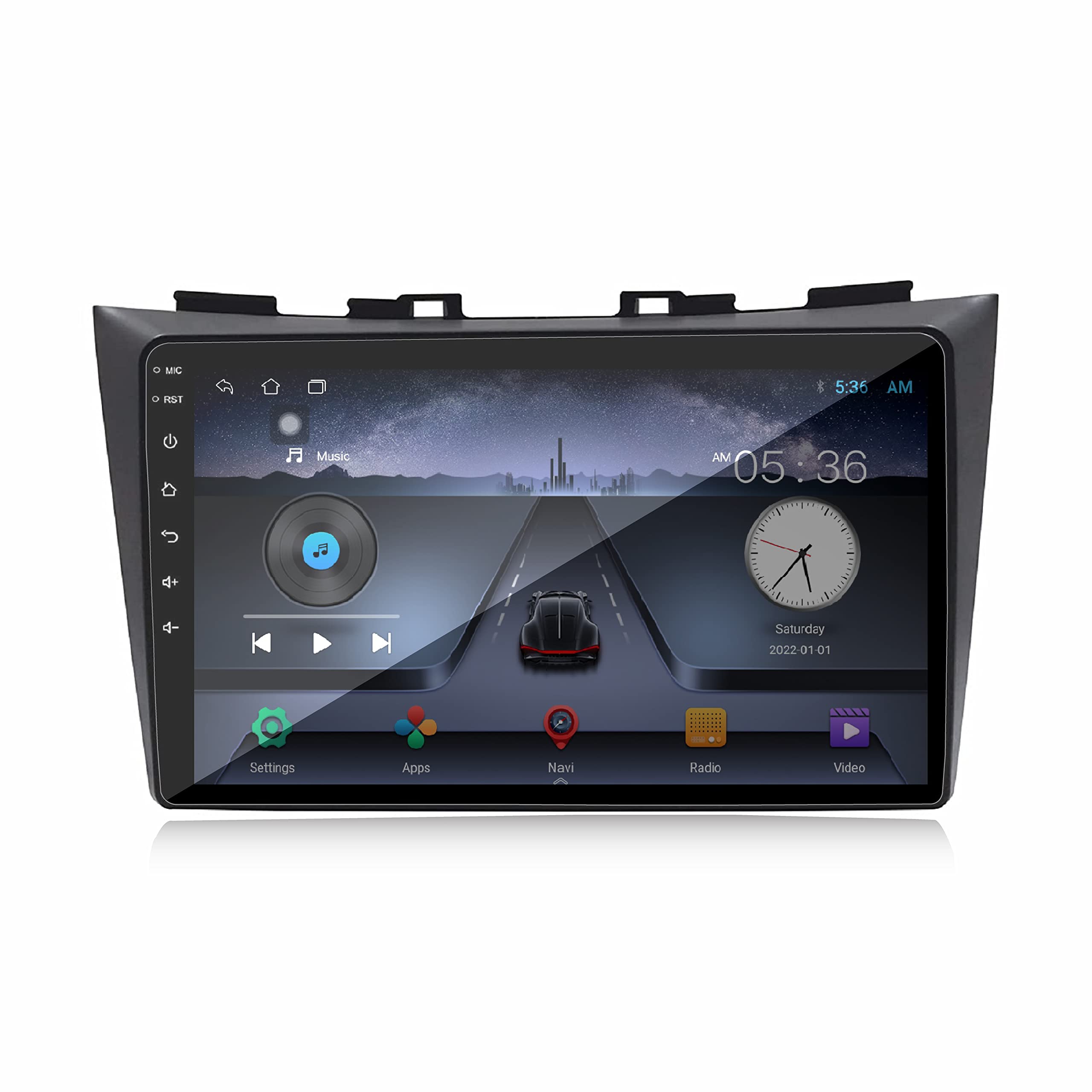 TINGKAT 9 Inch Full HD 1280 Touch Screen Player Android 12 Double Din IPS Display Stereo with 2GB RAM /16 GB ROM GPS/Wi-Fi/Navigation/Mirror Link Split Screen Dsp Equalizer Compatible with Maruti Suzuki Swift 2012-2017