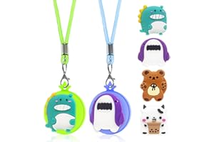 MOWYEOK AirTag Halskette Kinder, Kette für Apple Air Tag Kleinkind Versteckt AirTags Hülle Sicherer als Armband Anhänger AirTec GPS Tracker (Blau Grün)