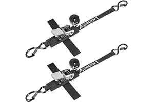 Ayaport Boat Tie Down Straps to Trailer (Stainless Steel Ratchet) 5 Feet, 2400lbs Break Strength Heavy Duty Ratchet Boat Straps, Boat Transom Straps Boat Trailer Accessories for Boating Safety
