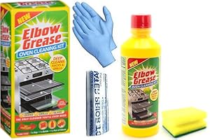 TOPEST Elbow Grease Oven Cleaner for Domestic Ovens and BBQ - 500 ML Bottle - Bags and Gloves Included - Complete Oven Cleaning Kit with Degreaser Sponge