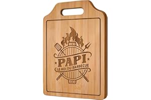 GIFTASY Cadeau Papy, Cadeau Grand Pere Noel - Planche à Découper en Bambou Gravée, Cadeau Anniversaire Papy, Idee Cadeau Papi Cuisine, Cadeau Fete Des Grand Pere (31,2× 22,0×1,0cm)