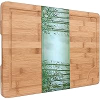 ADOV Chopping Board, Extra Large Premium Organic Bamboo Cutting Board (44.5x30x2 cm) with Deep Juice Groove, Easy Grip BPA Fr