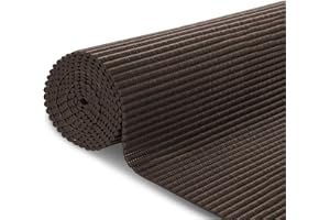 MERCURY TEXTIL- Alfombrilla Antideslizante de Goma Eva Protección de Cajones, Estantes Anchura de 65cm, Alfombrilla Impermeable para Baño, Tapete, Fregadero y Cocina (100x65cm, Marron)