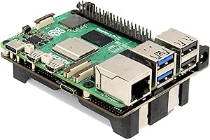 Geekworm X1205 5V UPS HAT Shield for Raspberry Pi 5|Max 5.1V 6A Output|Wide 9-18V Input|Auto Power On|Safe Shutdown |Power Loss Detection Function