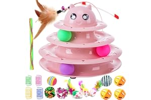 Pawsayes Jouets Chat, Kit Jouet Chats 17 pièces avec Jouet Labyrinthe Chats 3 Couches, Balles pour Jeu Chaton, Jouets pour Chaton de Jouets Interactifs pour Chat